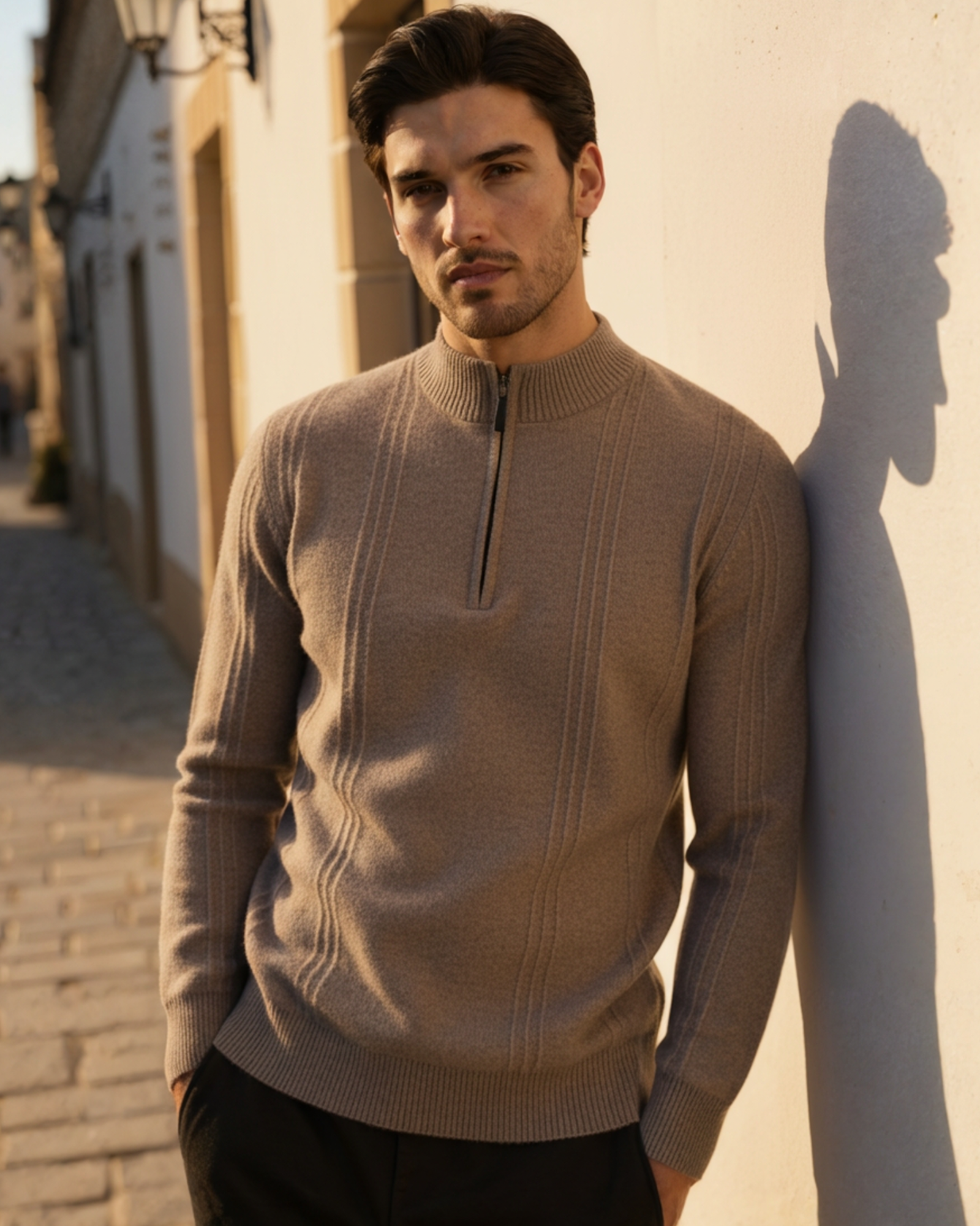 Maglione in Cashmere a Mezzo Zip | Comfort Premium