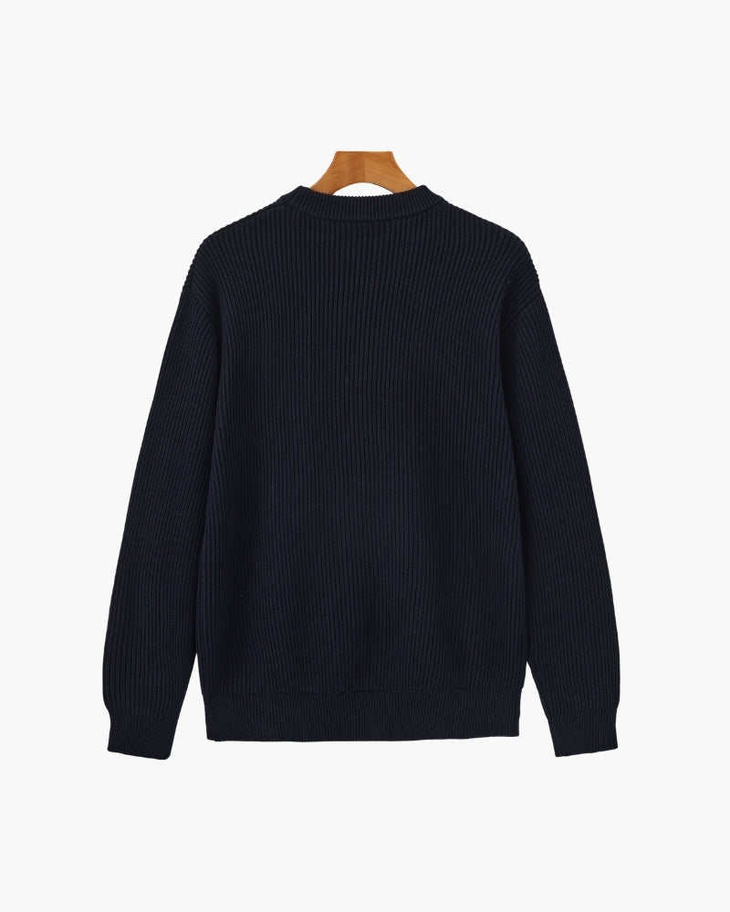 Maglione a Righe in Cotone | Collo Girocollo