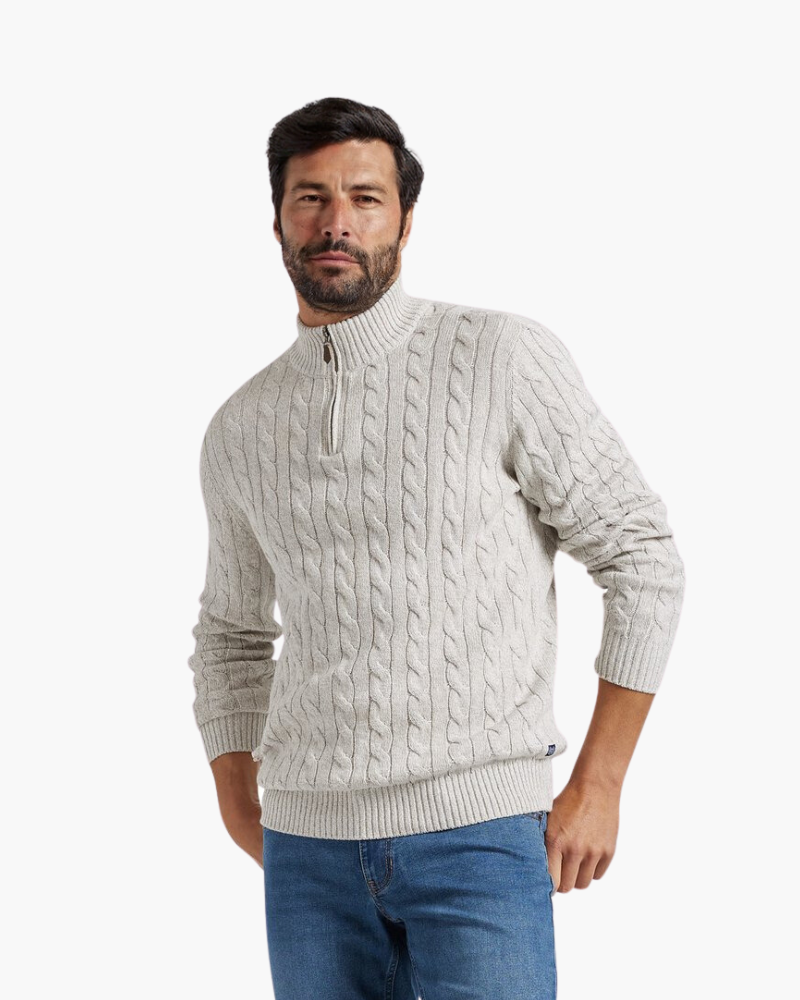 Maglione Uomo Mezzo Zip | Cotone Premium e Comfort Quotidiano