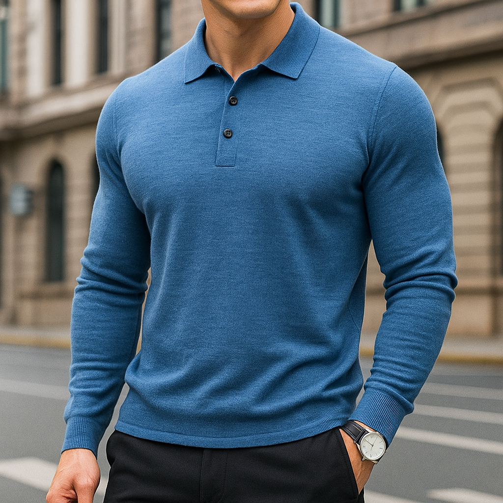 Merino Wool Polo Shirt for Men