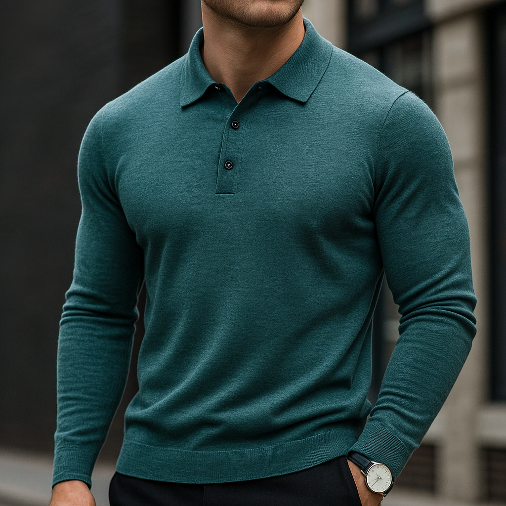 Merino Wool Polo Shirt for Men