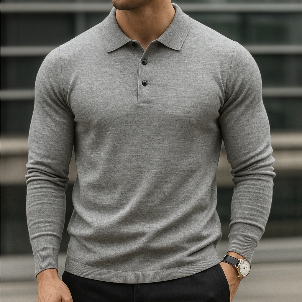 Merino Wool Polo Shirt for Men