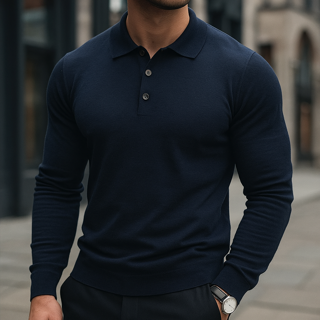 Merino Wool Polo Shirt for Men
