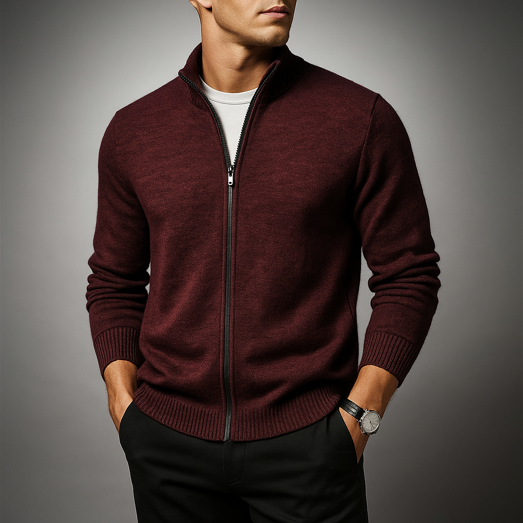 Men's Zip-Up Cardigan - Stylish and Comfortable
