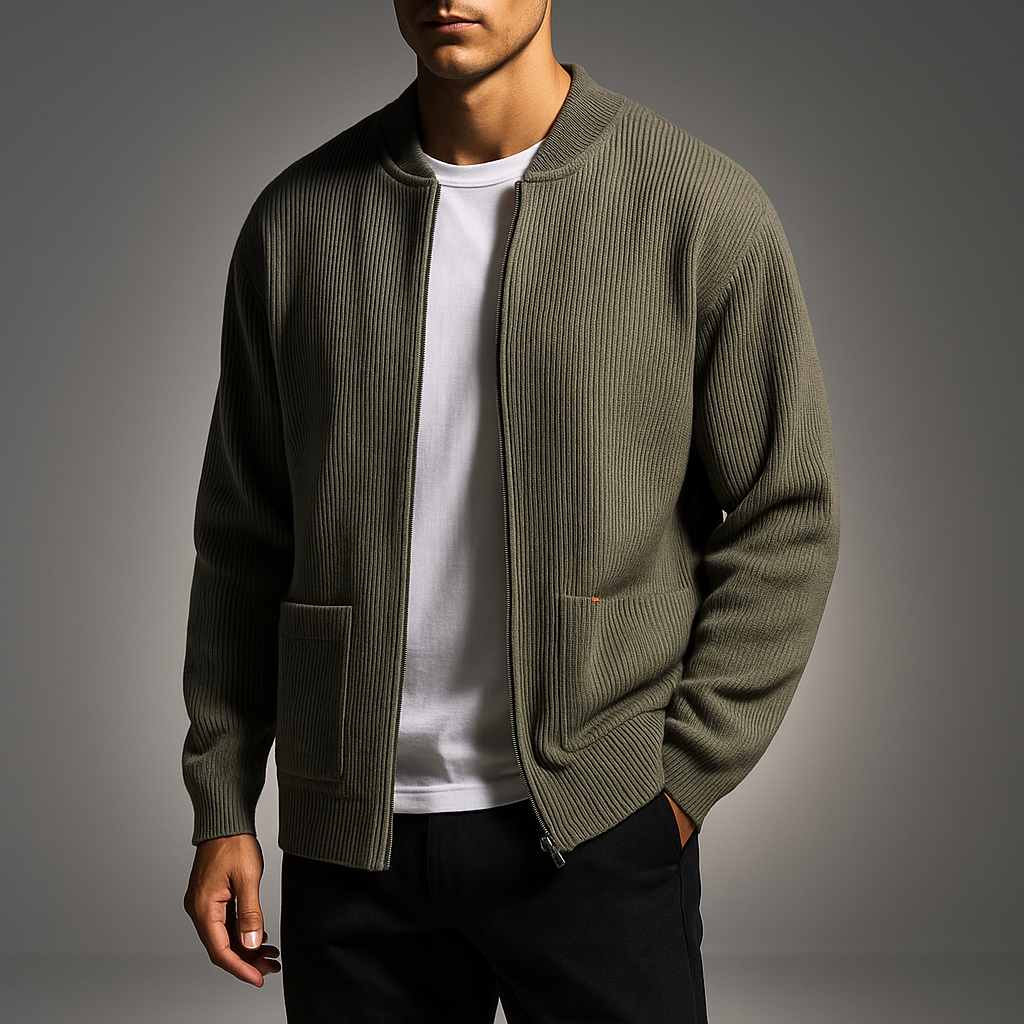 Men's Knit Cardigan - Stylish and Cozy Layering Piece