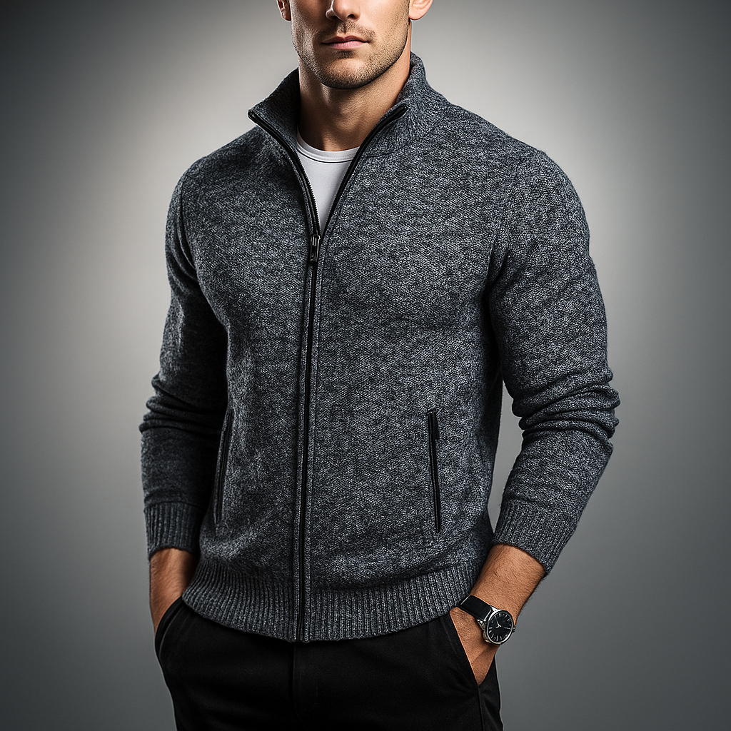 Men's Zip-Up Cardigan - Stylish and Comfortable