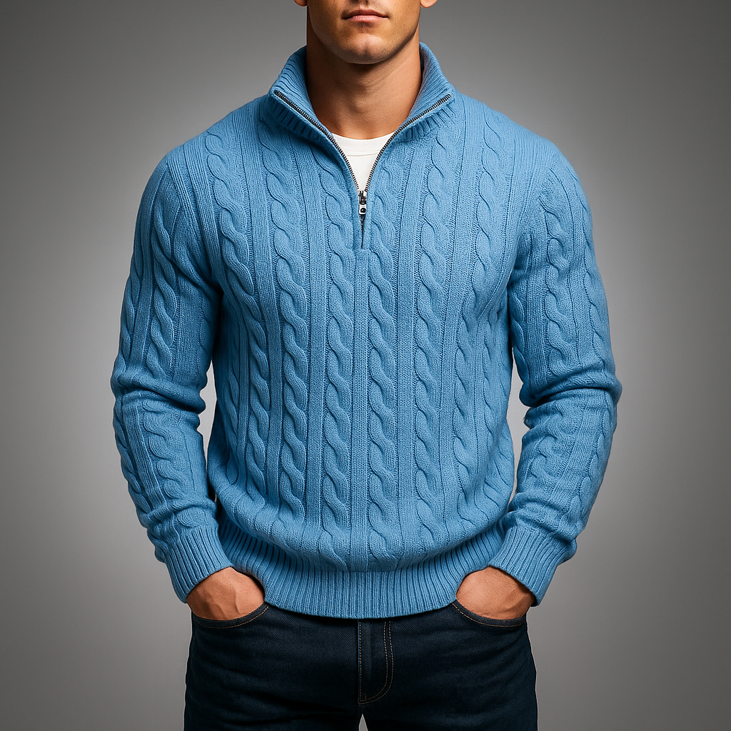 Men's Cable-Knit Sweater - Cozy Knitwear for Stylish Comfort