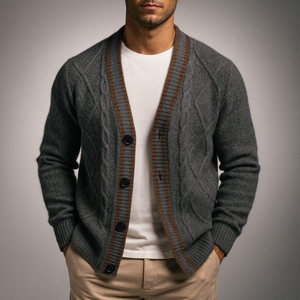 Men's Knit Cardigan - Stylish and Cozy Layering Piece