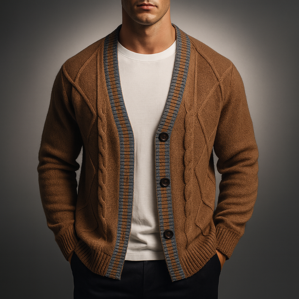 Men's Knit Cardigan - Stylish and Cozy Layering Piece