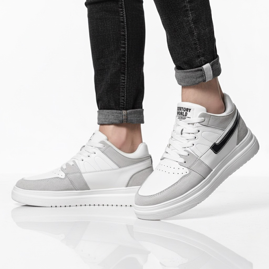Sneakers con Rialzo Interno e Dettagli a Contrasto | Comfort