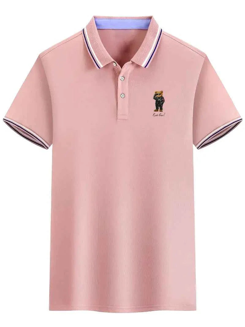 Men's Bear Print Polo - Comfort & Luxury