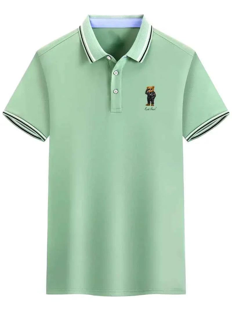 Men's Bear Print Polo - Comfort & Luxury