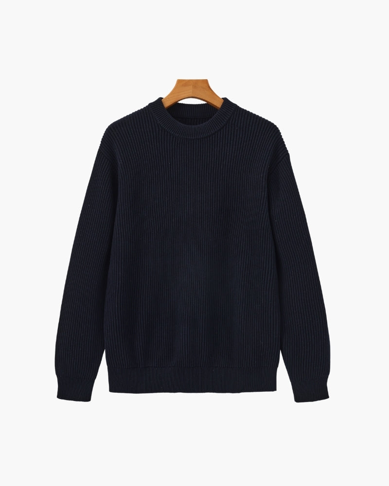 Maglione a Righe in Cotone | Collo Girocollo