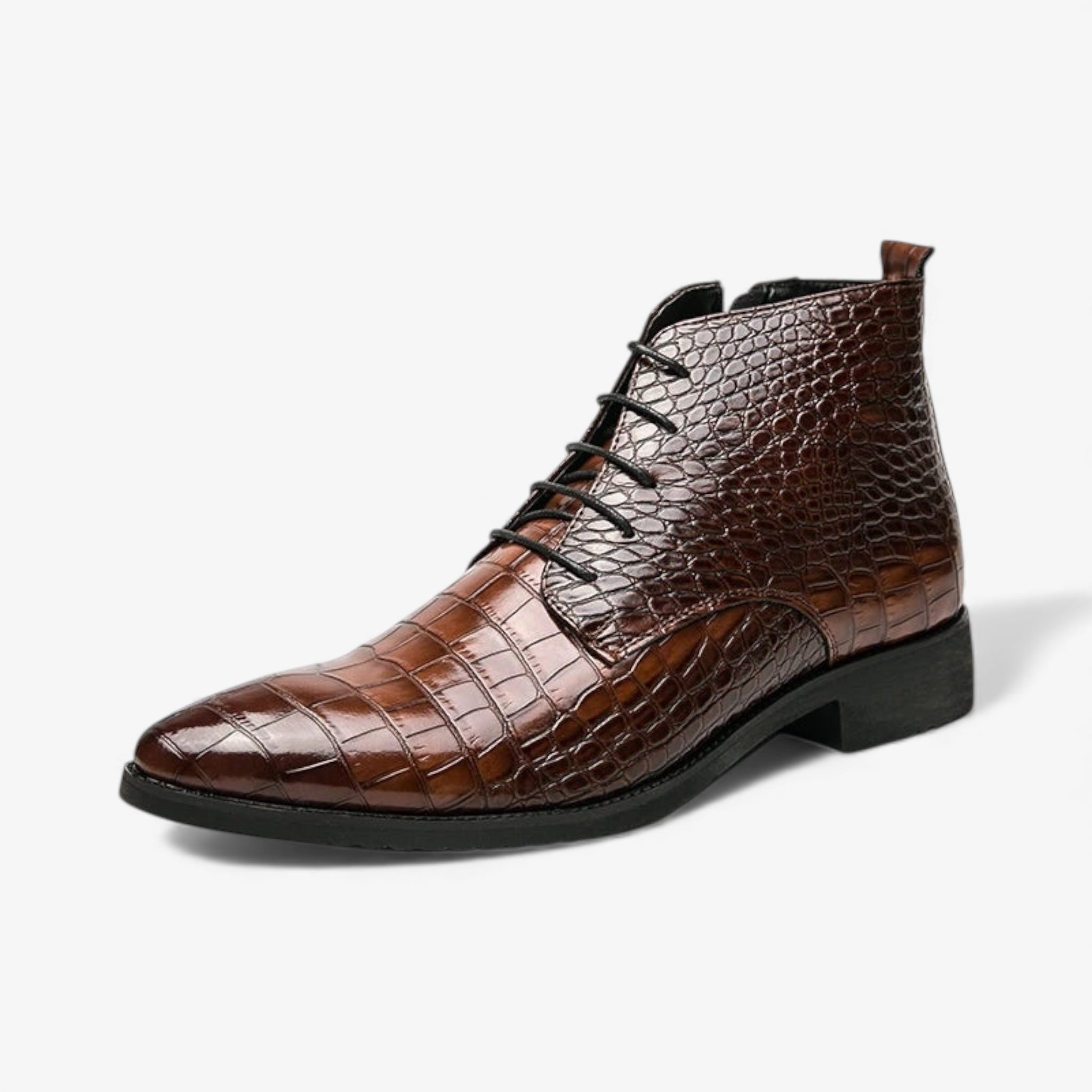 Casual pointed leather chelsea boots