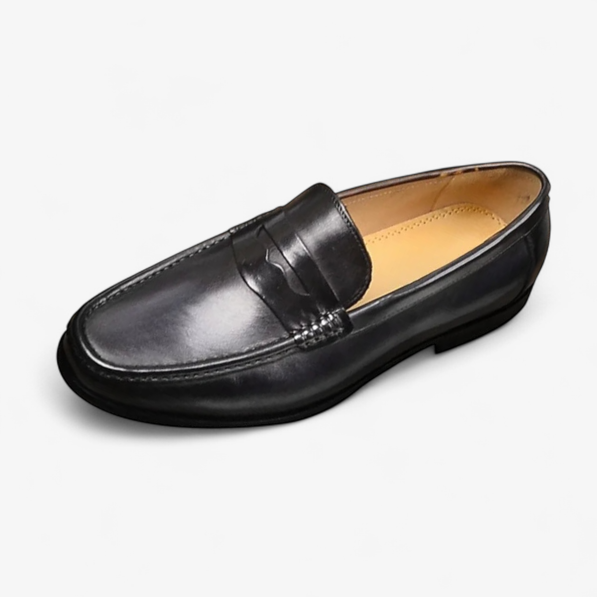 Luxury penny slip on genuine leather loafers