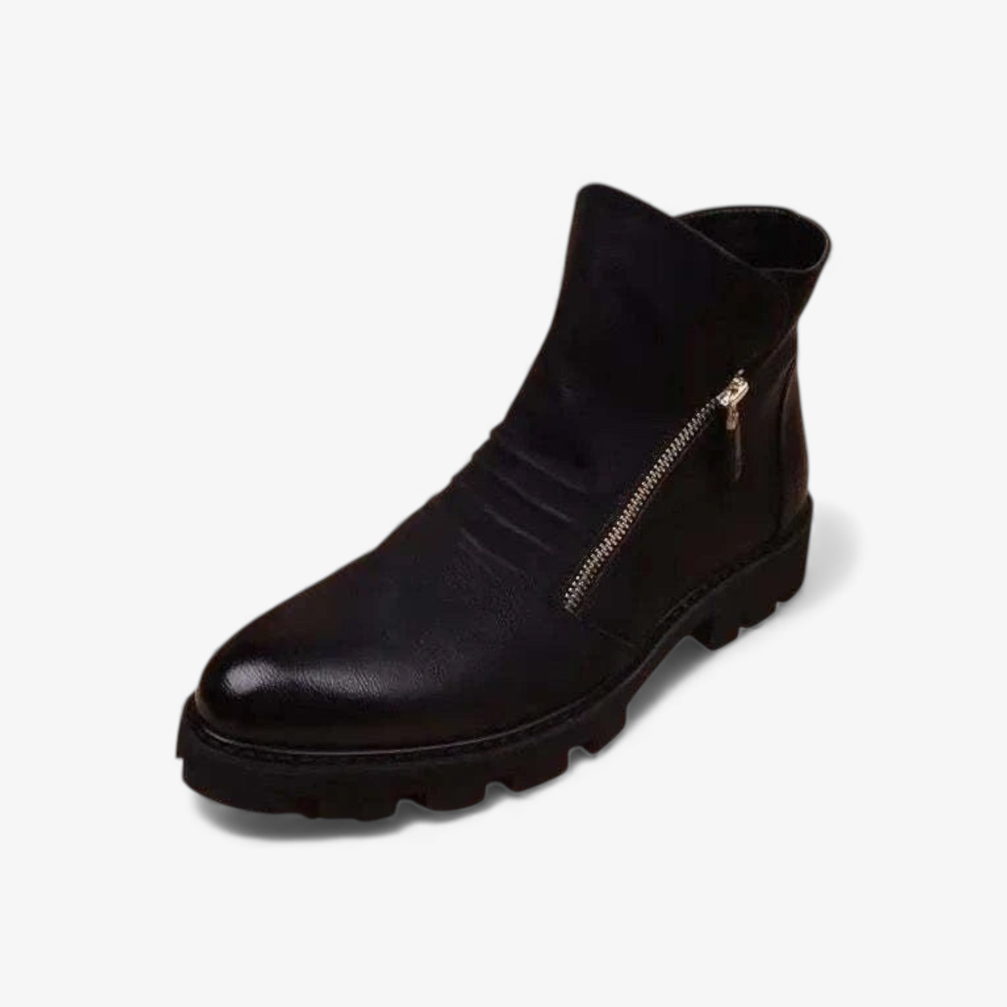 Fashion leather chelsea boots with zipper