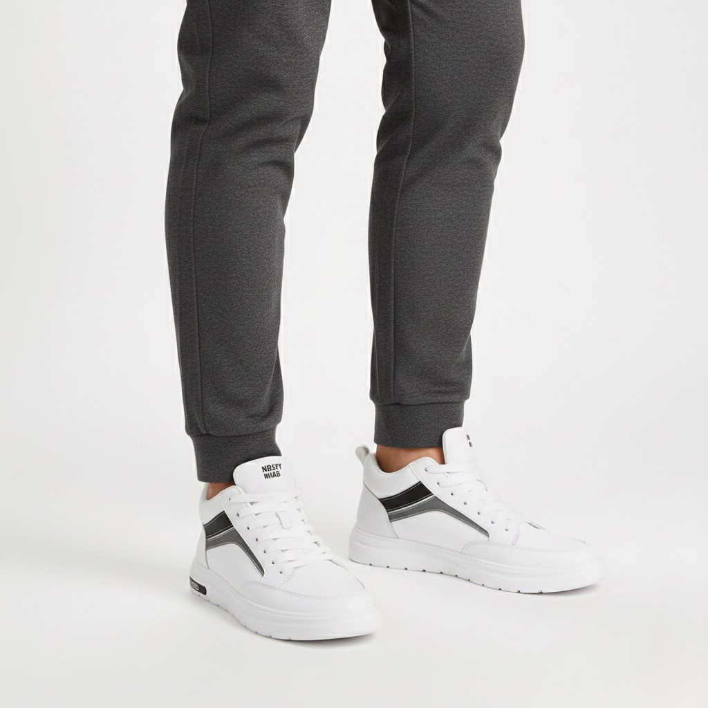 Sneakers con Rialzo Interno e Dettagli Laterali | Comfort