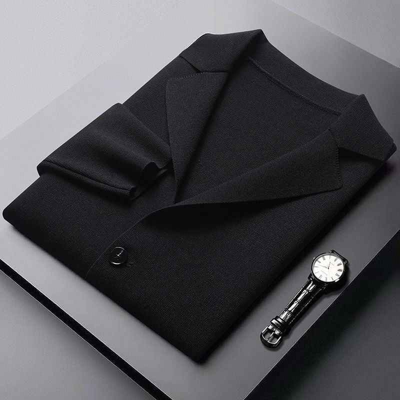 Men's Fold-Over Collar Cotton Cardigan