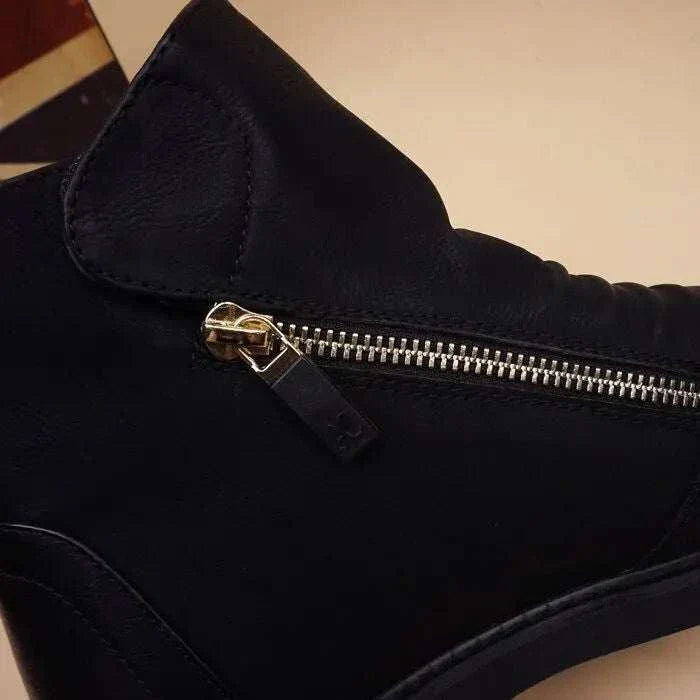 Fashion leather chelsea boots with zipper