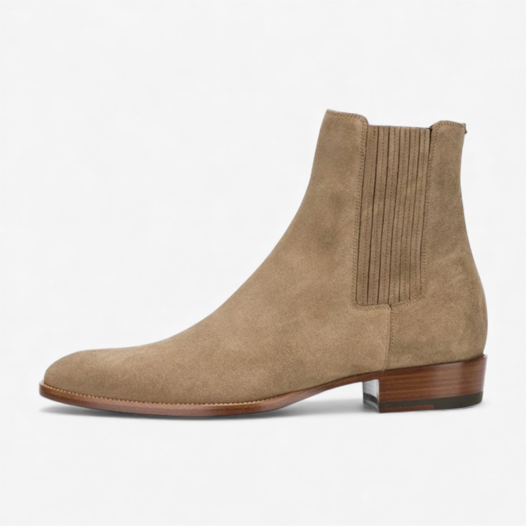 Suede chelsea boots with heel