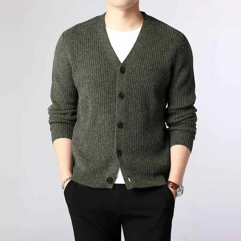 Men's Button-Front Knit Cardigan