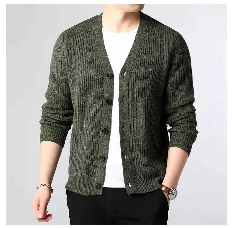 Men's Button-Front Knit Cardigan