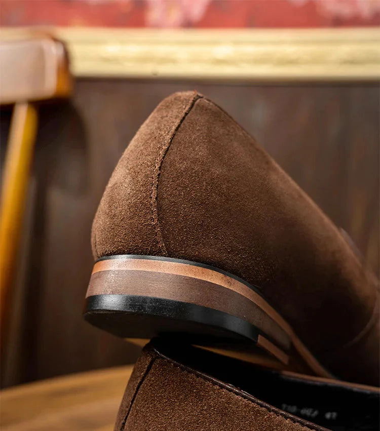 Brown patchwork tassel loafer