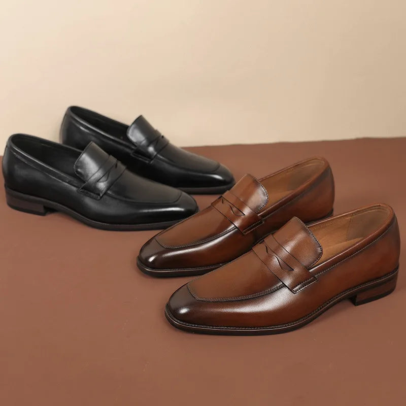 Italian luxury slip on elegant loafers
