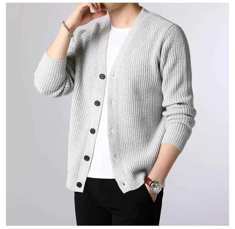 Men's Button-Front Knit Cardigan