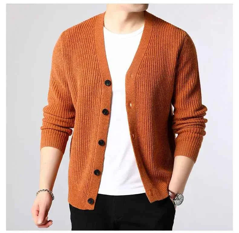 Men's Button-Front Knit Cardigan
