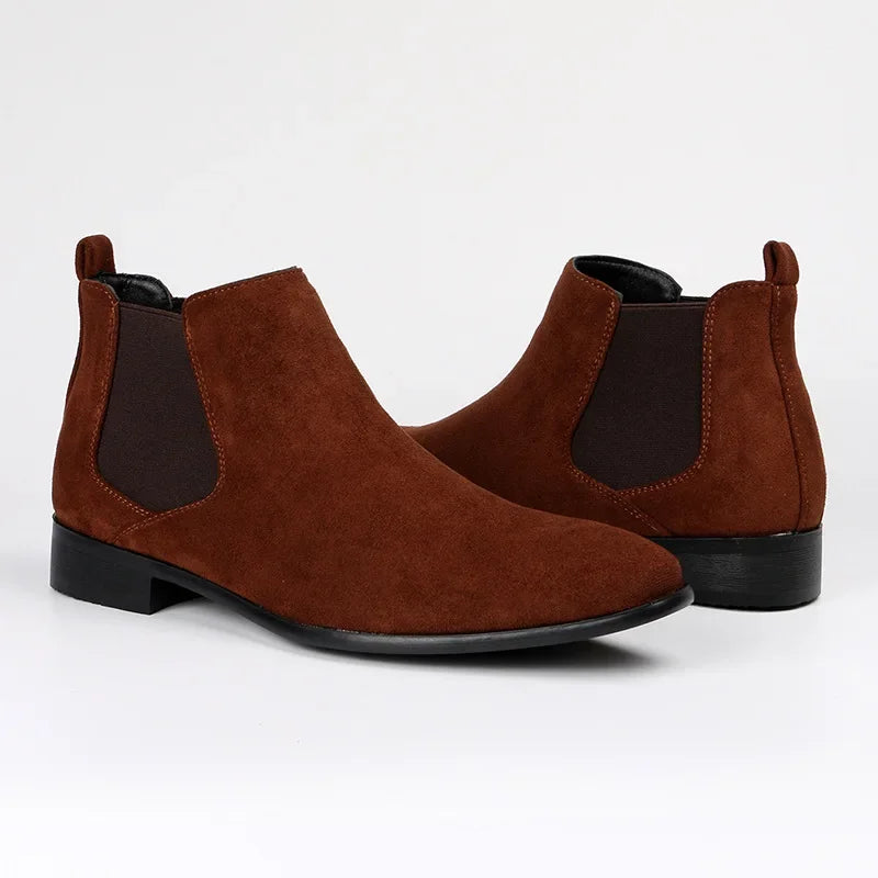 Designer square-toe ankle boots