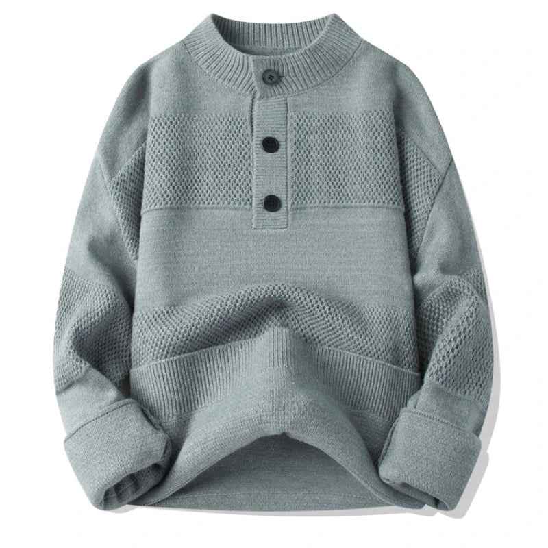 Men's Henley Pullover Sweater