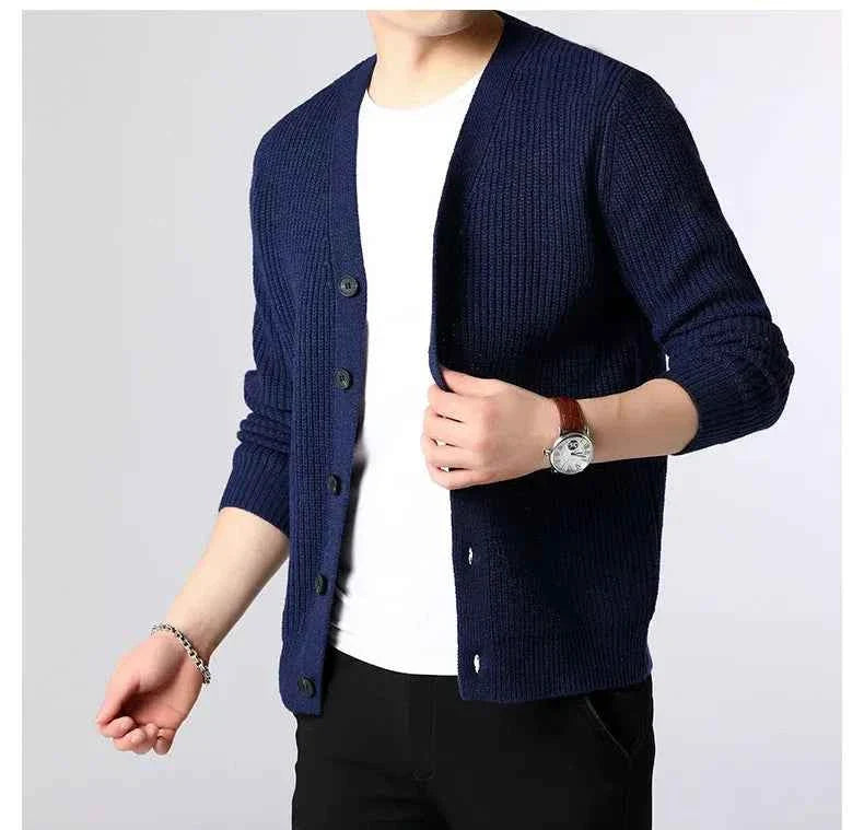 Men's Button-Front Knit Cardigan