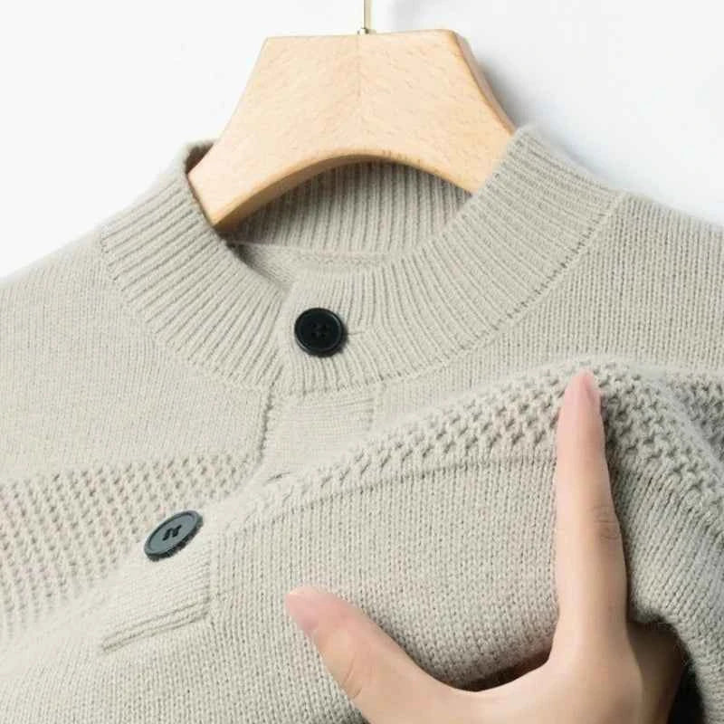 Men's Henley Pullover Sweater