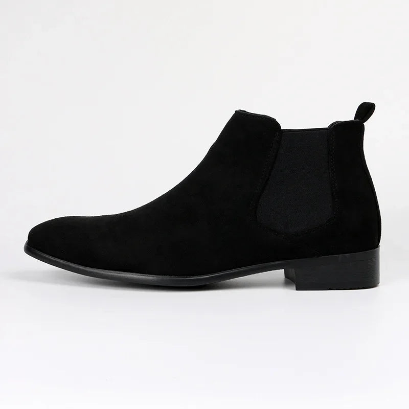 Designer square-toe ankle boots