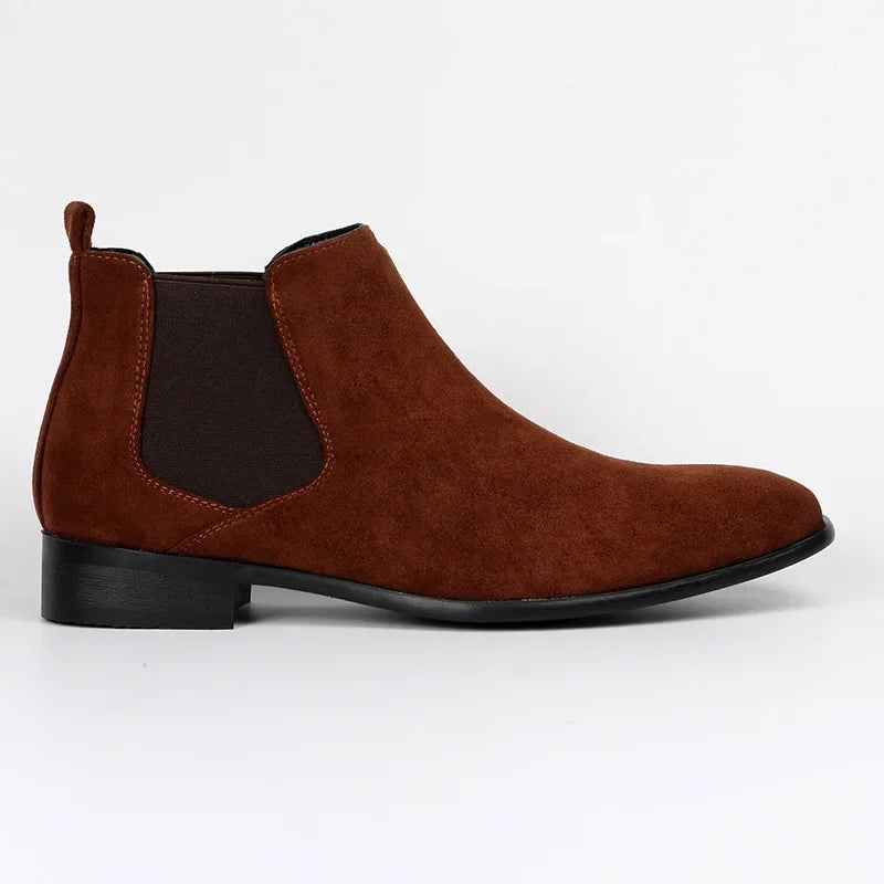 Designer square-toe ankle boots