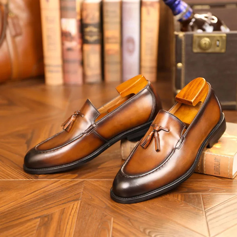 Italian luxury slip on elegant loafers