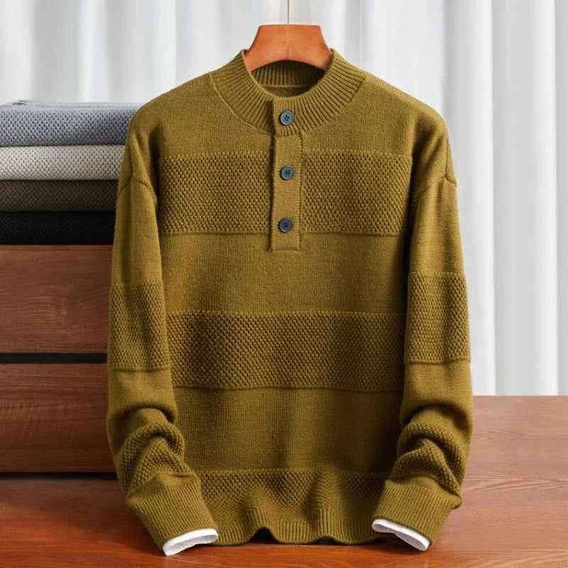 Men's Henley Pullover Sweater