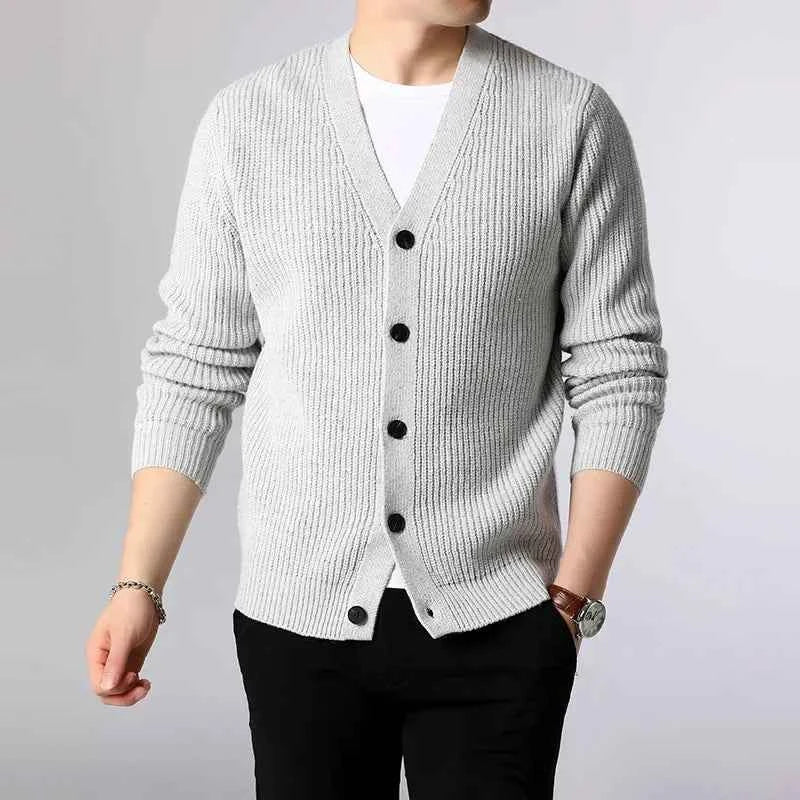 Men's Button-Front Knit Cardigan