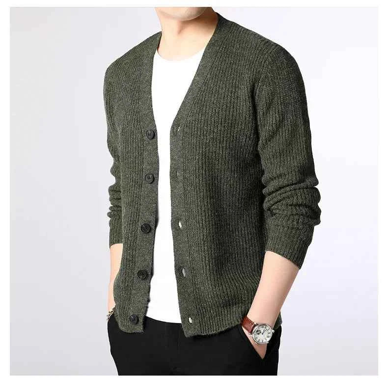 Men's Button-Front Knit Cardigan