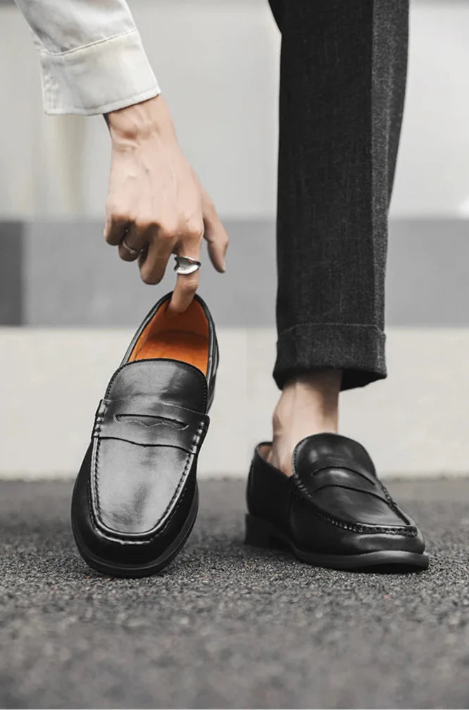 PU Leather slip on casual loafers