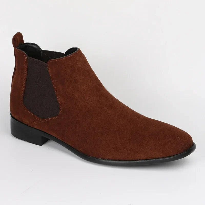 Designer square-toe ankle boots