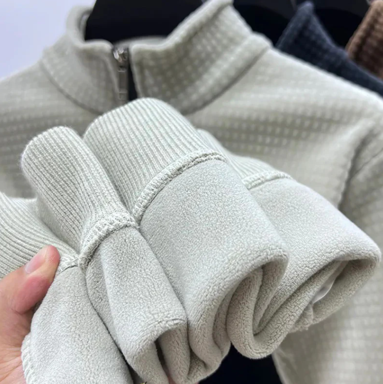 Men's Waffle Texture Quarter Zip Sweater - Breathable & Comfortable Fit