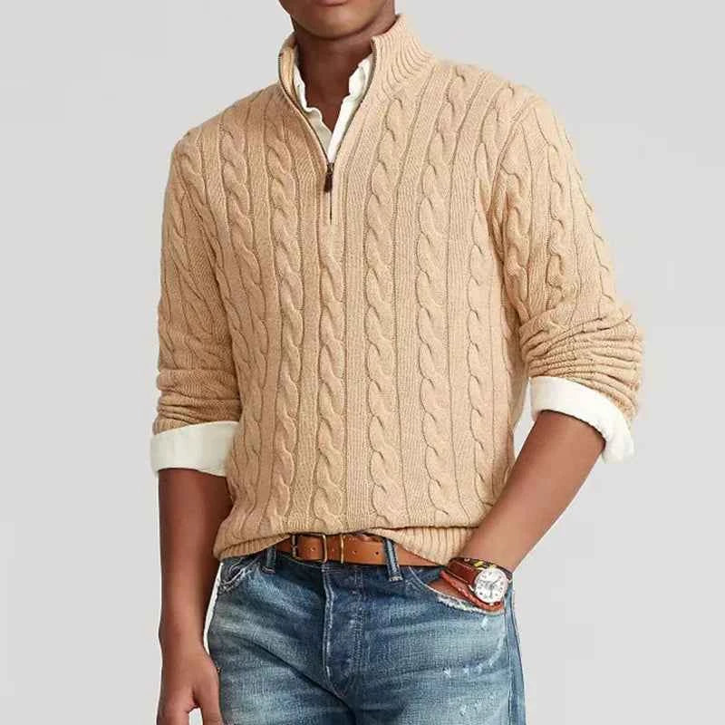 Men's Cable-Knit Sweater - Cozy Knitwear for Stylish Comfort