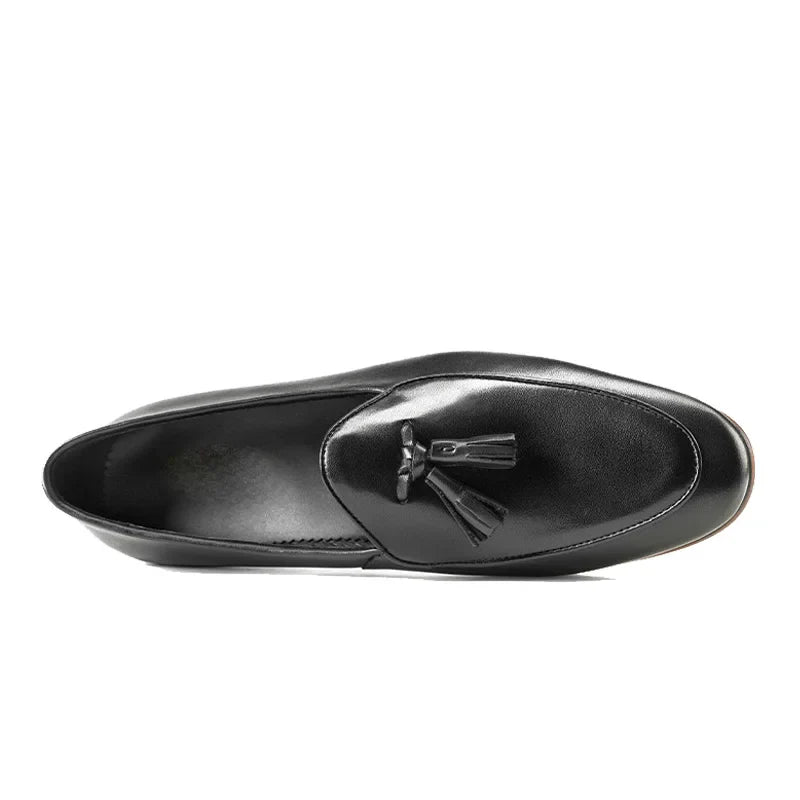 Brown patchwork tassel loafer