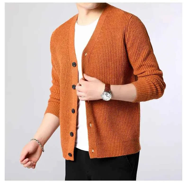 Men's Button-Front Knit Cardigan