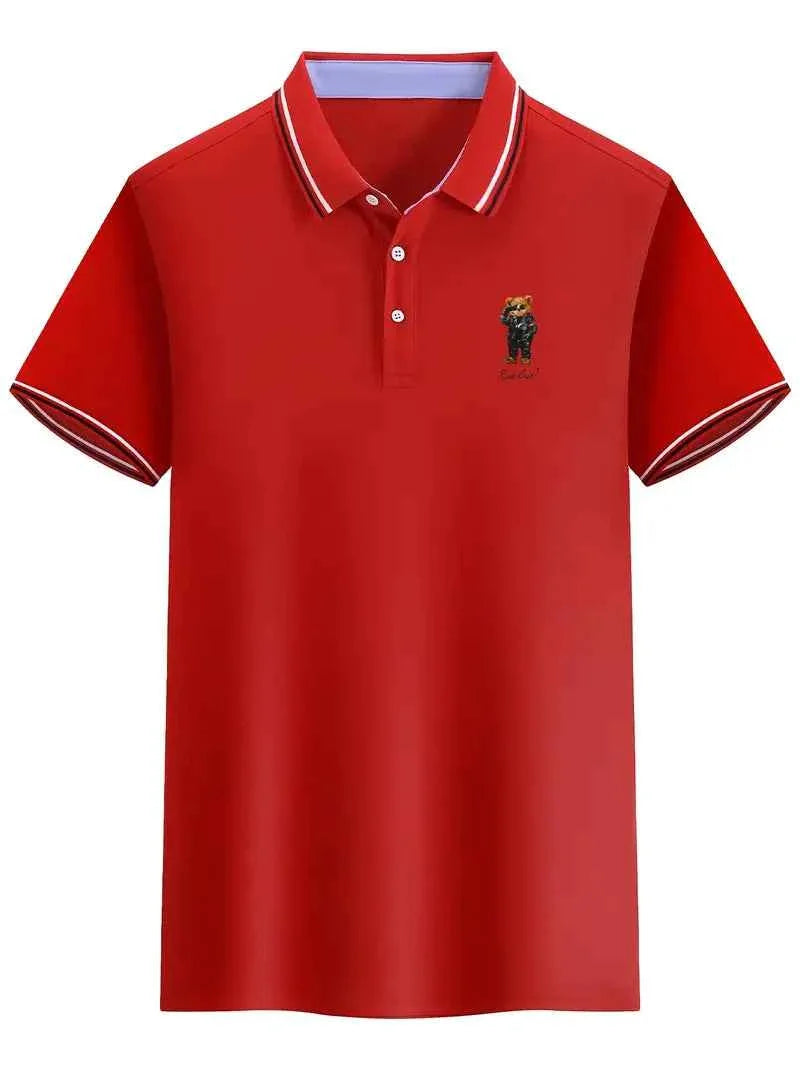 Men's Bear Print Polo - Comfort & Luxury
