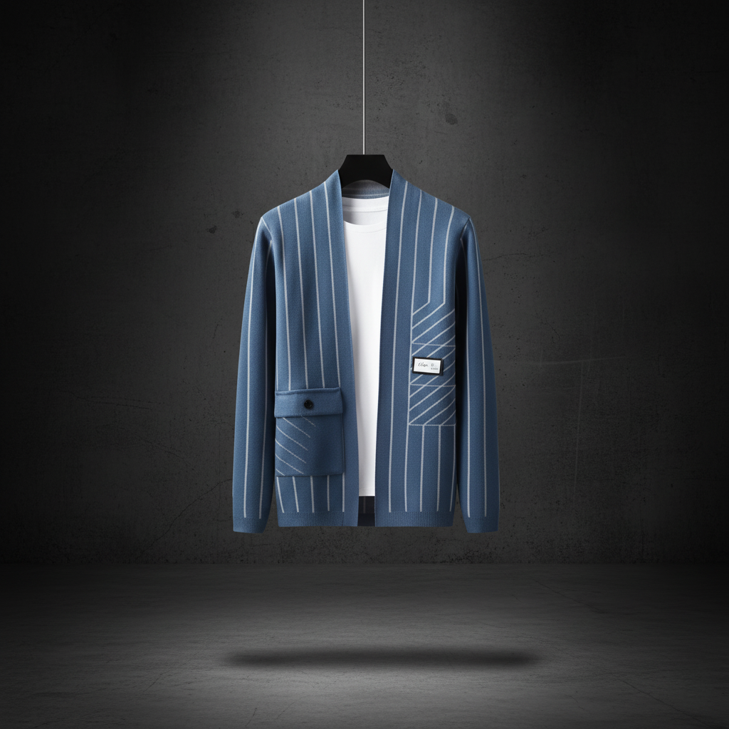 Men's Striped Cardigan - Stylish Knitwear for Casual Wear