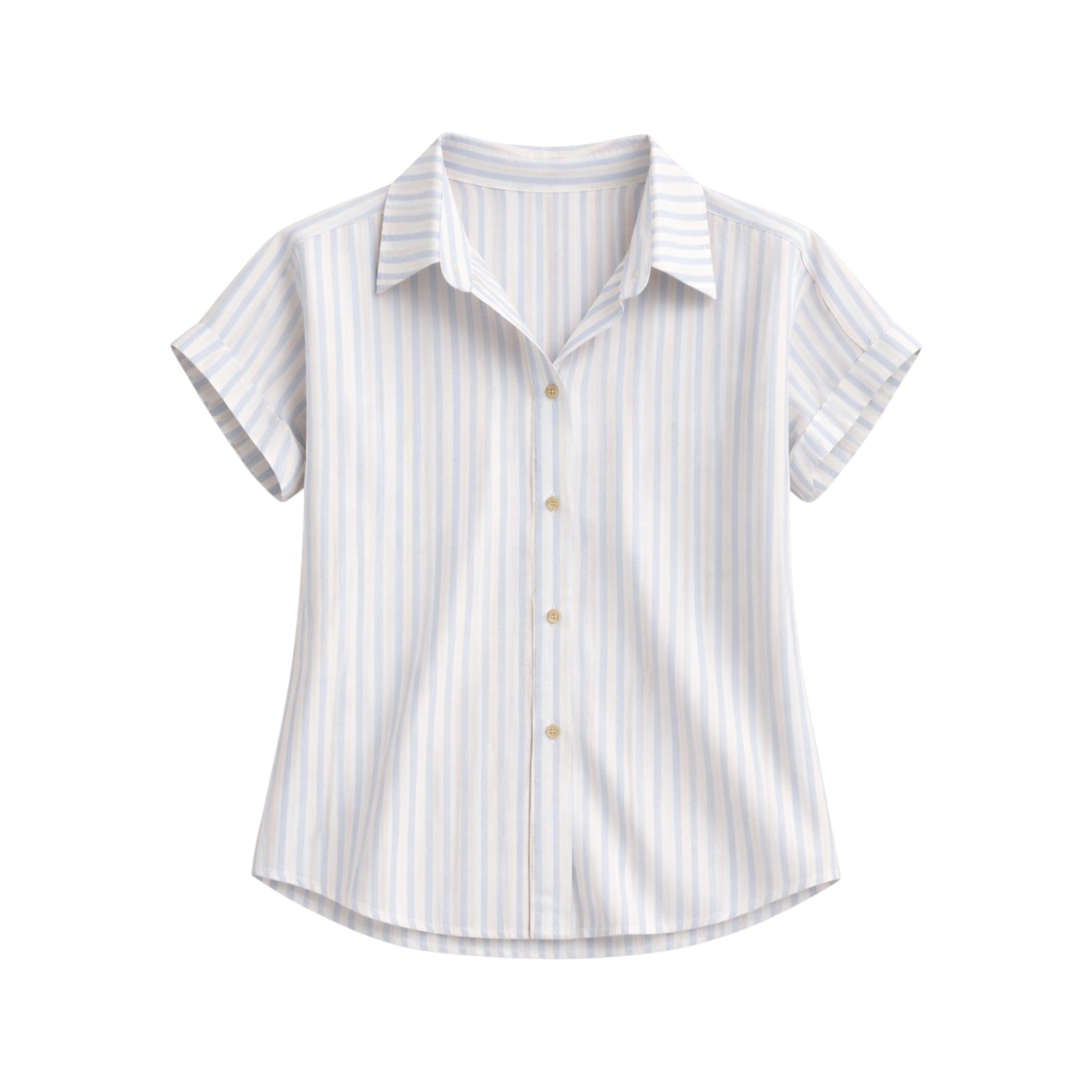 Blusa con Bottoni e Maniche Corte in Misto Cotone | Ideale per la Stagione Estiva