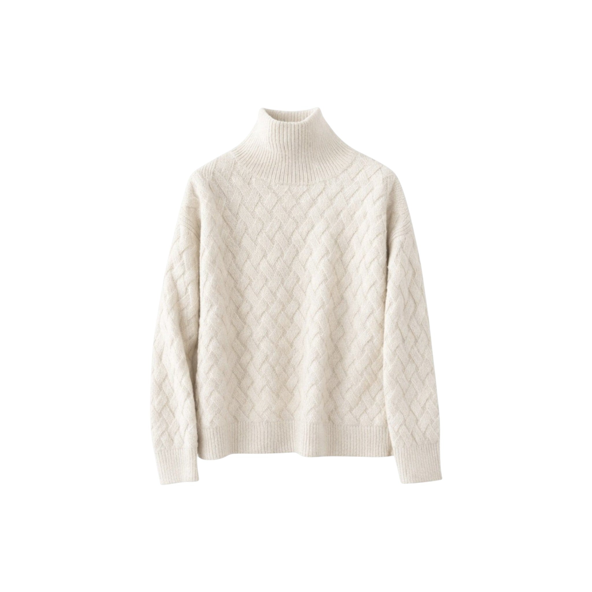 Maglione Collo Alto con Motivo Geometrico e Maniche Lunghe | Ideale per la Stagione Invernale